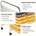 thumbnail image 5 of Yaheetech 20 Drawer Rolling Storage Cart Bin Organizer on Wheels for Home Office,Yellow/Grey/Beige, 5 of 8