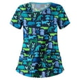 thumbnail image 1 of Hauts Médicaux pour Femmes Uniforme Infirmière Blouse à Manches Courtes, 1 of 2