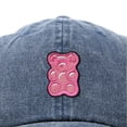 thumbnail image 2 of Dalix Pink Gummy Embroidered Cotton Dad Hat Baseball Cap Adjustable Womens in Washed Navy Blue, 2 of 5
