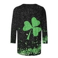 thumbnail image 6 of FDGIU Plus Size St. Patrick's Day Tee for Women - Short Sleeve Shamrock Graphic Crew Neck Top, 6 of 6