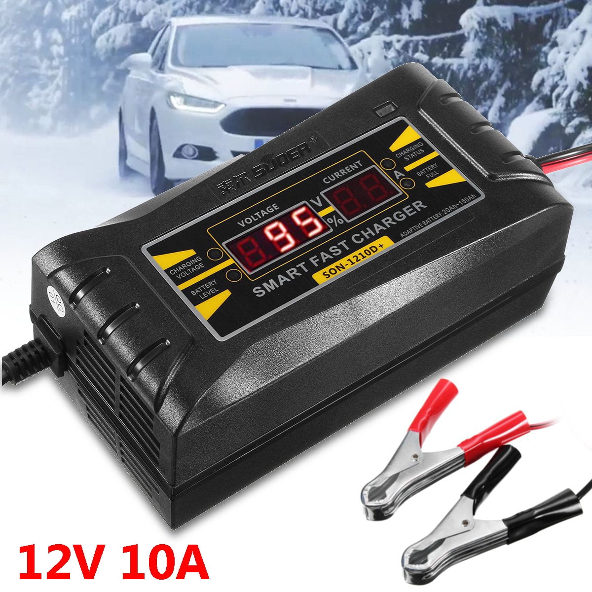 12V 10A Battery Charger PWM LED Smart Fast Leadacid Battery Digital