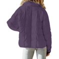 thumbnail image 4 of UJNDER Women's Lightweight Oversized Long Sleeve Packable Jacket Warm Short Winter Jackets for Women Purple M, 4 of 6