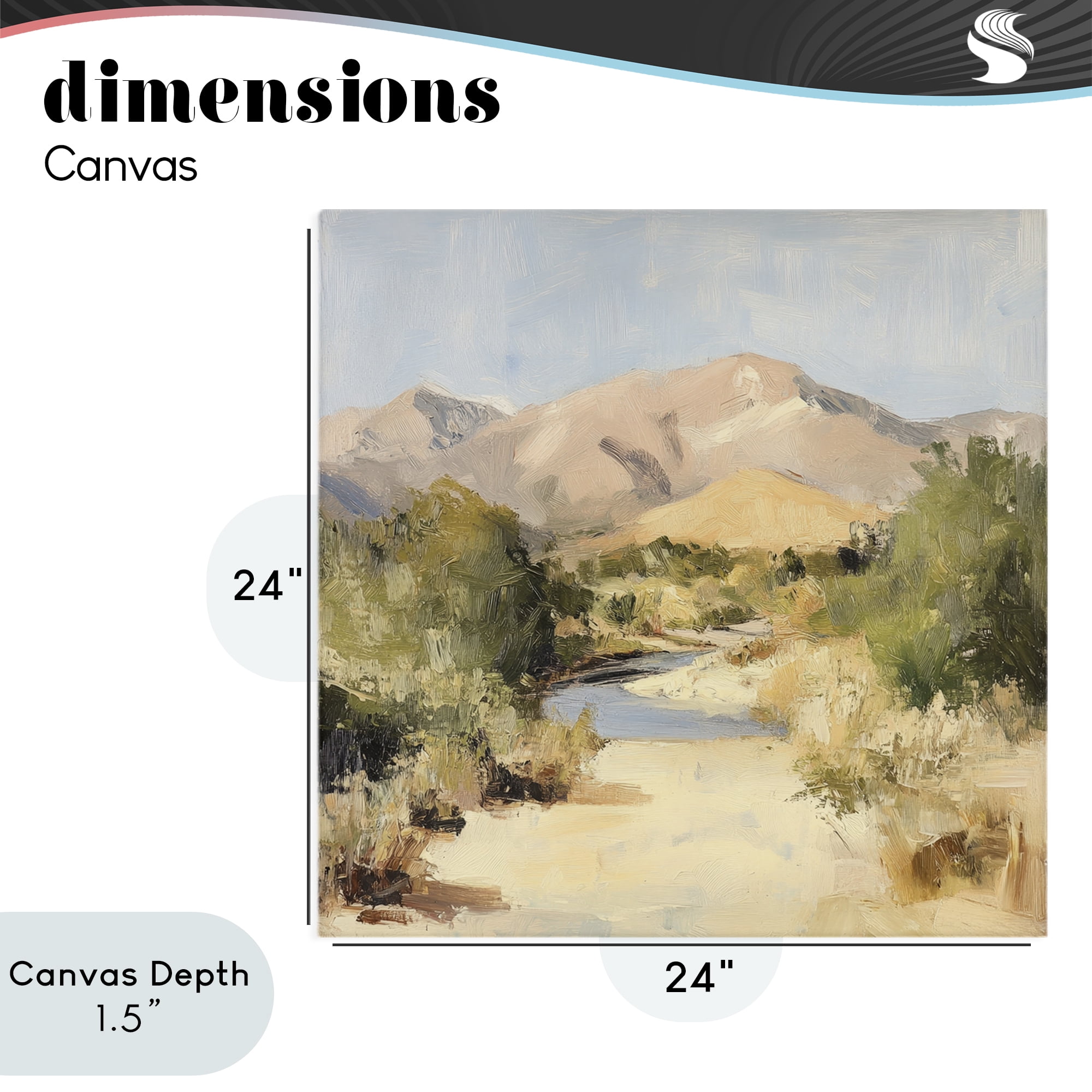 Stupell Industries Beige Desert Mountain Stream Canvas Wall Art, design by Petal Prints Design