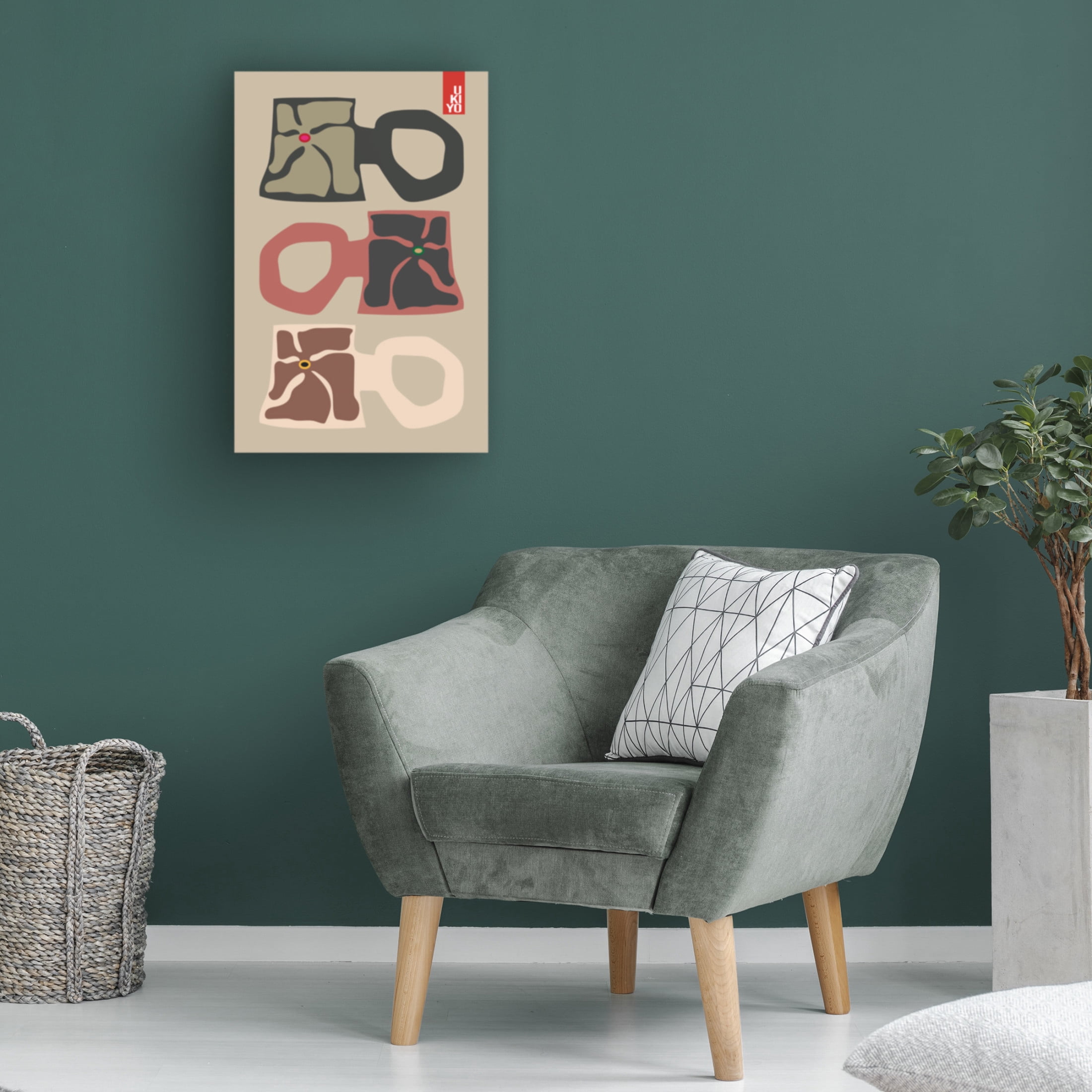 Trademark Fine Art Frances Collett  Ukiyo Mug Natural Canvas Wall Art