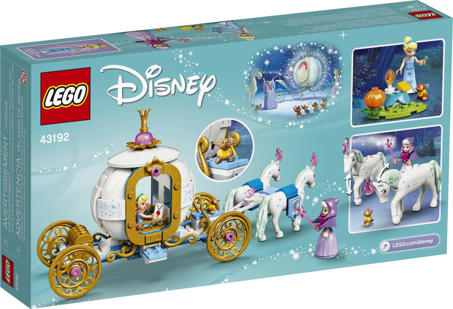 LEGO Disney Cinderella's Royal Carriage 43192; Creative Toy Makes a Great Gift (237 Pieces) - Walmart.com