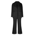 thumbnail image 5 of Dazajoo Prime Big Deal Days Women's Fall 2 Piece Blazer Set Casual Loose Long Sleeve Open Front Blazer Jackets and Dressy Wide Leg Pant Suits with Pockets,Black,S, 5 of 7