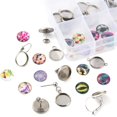 thumbnail image 6 of 60pcs Stainless Steel Flatback Glass Cabochons Bezels Blank Tray Dome Cabochons Setting Kit for Jewelry Making Earring Findings DIY, 6 of 7