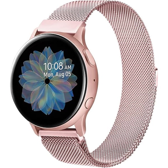 Metal Bands for Samsung Galaxy Watch Active 2 40mm 44mm / Galaxy Watch Active, 20mm Stainless Steel Mesh Watch Strap for Galaxy Watch 3 41mm / Galaxy Watch 42mm