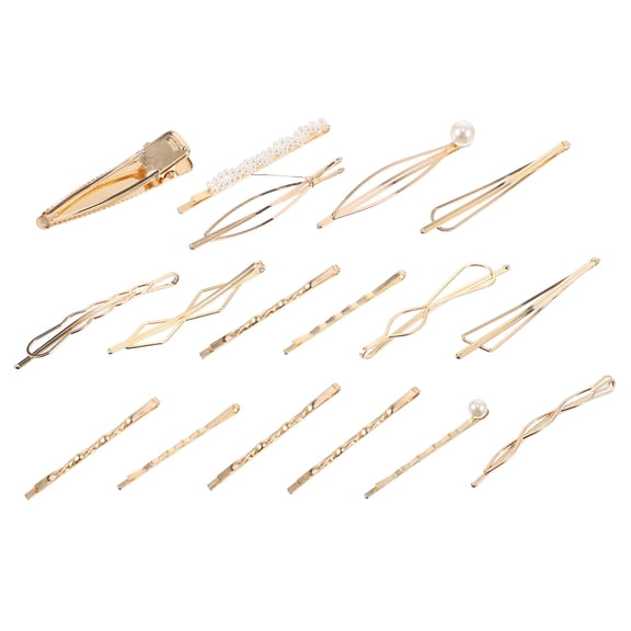 LOLIPPYY Elegant Golden Hair Clip for Decoration with Excellent Grip and Versatile Design, 17pcs Set