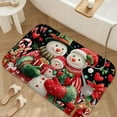 thumbnail image 3 of 1pc Snowman Family at Christmas Absorbent Non-Slip Bathroom Thickened Flannel Rug Decor,Soft,Quick Drying,Suitable For Indoor/outdoor Use,Bathrooms,Bedrooms,Kitchens,Terrace,Laundry Rooms,16"x24", 3 of 9
