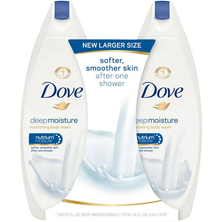 Dove Deep Moisture, Sulfate Free Moisturizing Body Wash, 22 oz, Twin (Best Liquid Body Soap For Sensitive Skin)