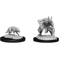 WizKids WZK90244 D&D Nolzurs Marvelous Unpainted Jackalwere & Jackal W14 Miniature