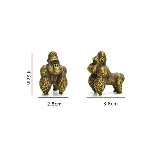Estatua de gorila de latón clásico chino, adorno de escritorio de estudio antiguo, mesa de té, mascota, estatuilla de Animal de cobre puro sólido, decoración