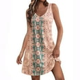 thumbnail image 1 of Pisexur Robe d'Été pour Femme, Plage, Décontractée, Sans Manches, Midi, Imprimé Floral, Débardeur, Ample, Robe Soleil avec Poche, P-2TG, 1 of 5