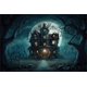 thumbnail image 1 of Póster Vintage de casa encantada de terror, impresiones para decoración del hogar, Halloween, La Casa de los espíritus malignos, pintura en lienzo, arte de pared, 1 of 4