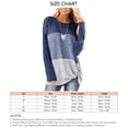 thumbnail image 5 of Sarapandan Women Long Sleeve Top Casual Roundneck Color Matching Kink Breathable Polyester Machine Washable Clothing Blue Blue Gray XXL, 5 of 5
