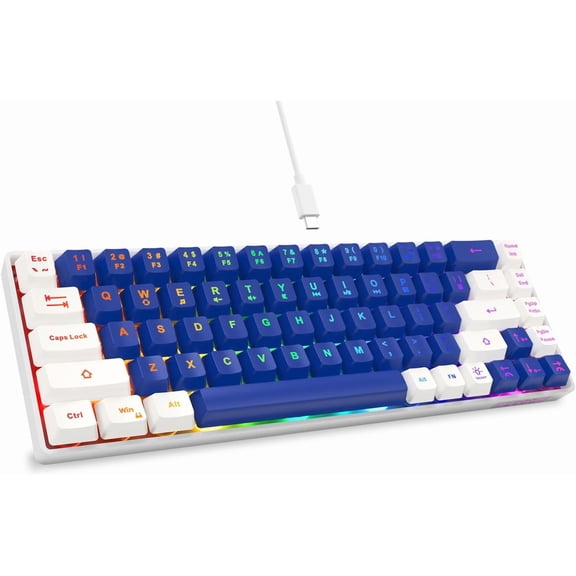 65% Gaming Keyboard,  Backlit Mini Wired Keyboard, -Compact Anti-Ghosting No-Conflict 68  Membrane Gaming Wired Keyboard for PC Laptop  Gamer