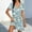 D_ Light Blue, variant on PWPSG Summer Dresses for Women Deep V Neck Short Sleeve Empire Waist Pleated A Line Mini Dress Star Moon Galaxy Print with Practical Side Pockets Blue XL