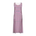 thumbnail image 4 of FcBaudy Robe Sans Manches Col Rond, Robes d'Été pour Femmes, Robes Femmes Robe Longue Imprimée Sans Manches et en Lin Col Rond Robe Femmes, 4 of 5