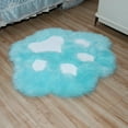 thumbnail image 6 of Cat Paw Soft Plush Carpet Sheepskin Bedroom Carpet Imitation Wool Long Hair Bedside Mat Sofa Floor Mats Living Room Fur Rugs (D,60X51CM), 6 of 6