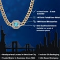 thumbnail image 2 of Gem Stone King 14K Gold Plated Swiss Blue Topaz and Moissanite Cuban Curb Link Chain Pendant Necklace for Women  (1.36 cttw, Cushion 6MM, 16 inch Chain + 2 inch Extender), 2 of 6