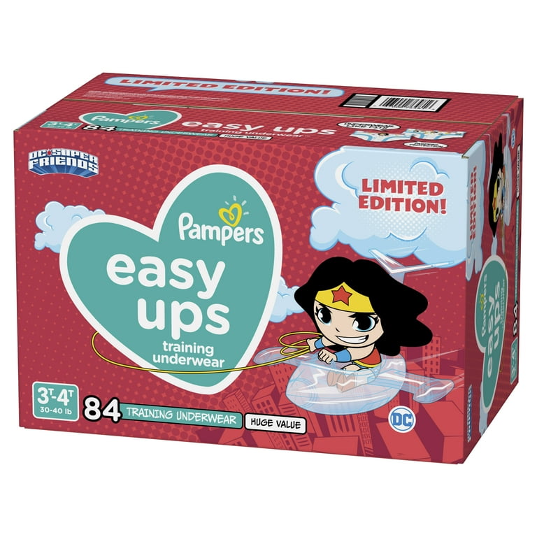 Pampers Easy-Ups <br>Training Pants - Girls<br> Size 3t-4t , 180/Case  <br>Pampers Easy-Ups <br>Training-Pants-Girls-3t-4t