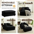 thumbnail image 4 of Muumblus Oversized Lounge Chair with Ottoman, Cloud Accent Reading Armchair for Living Room, Black Chenille, 4 of 9