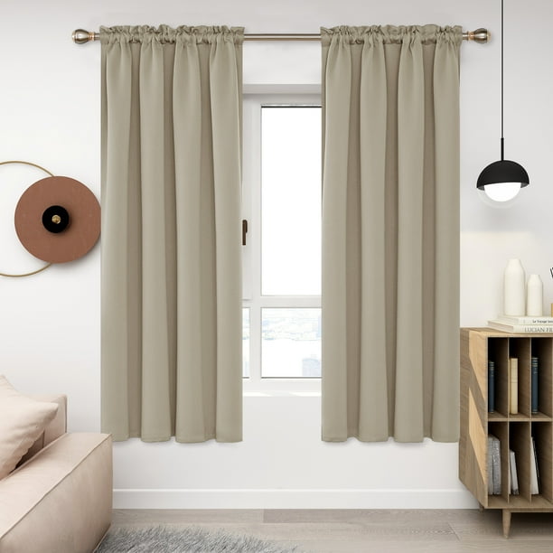 Deconovo Blackout Curtains Rod Pocket Curtain Panels Room Darkening