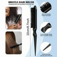 thumbnail image 5 of Boar Bristle Slick Back Hair Brush for Sleek Ponytail Bun & Smoothing Baby Hairs, Flyaways, Edge Control - Backcombing & Teasing, 5 of 9