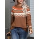 thumbnail image 3 of Suéter Vintage de Jacquard con patrón geométrico para mujer, jerseys de punto informales de Navidad, Top de Festival, ropa femenina, invierno, 2025, 3 of 5