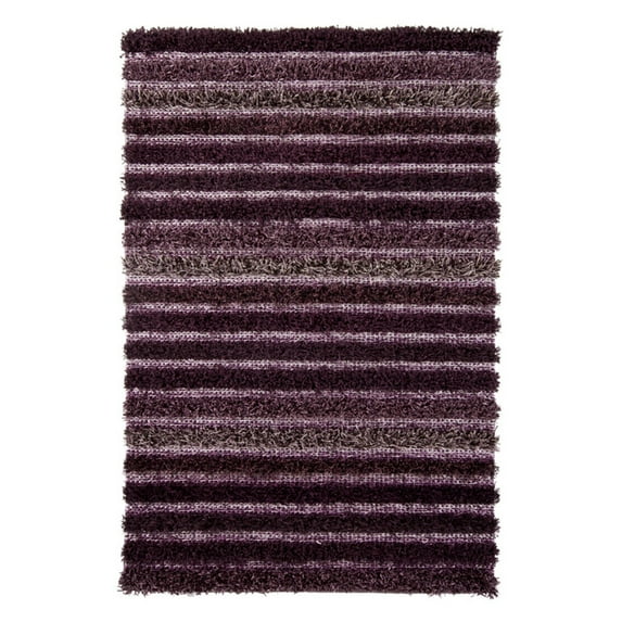 Hand-Woven Contemporary Shag Rug 5'x7'6 Purple/Grey
