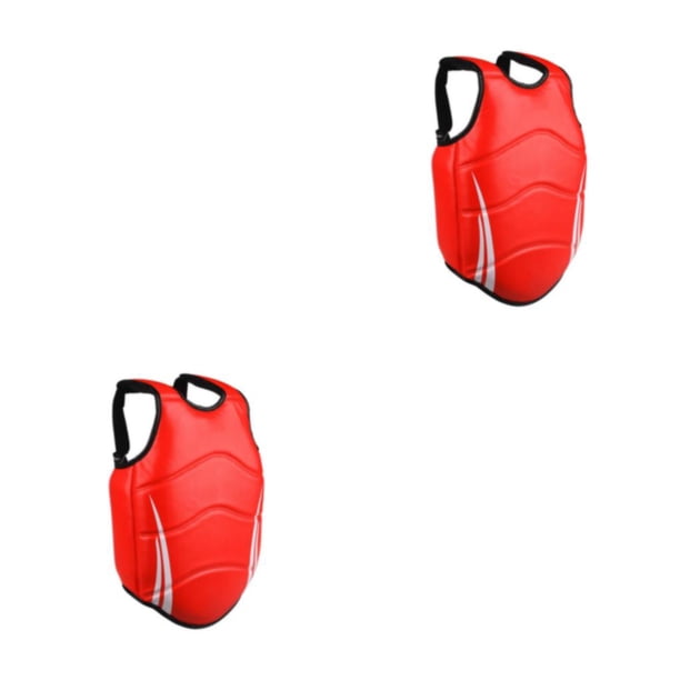 Naiovety Chaleco de boxeo Protector del cuerpo Equipo de protección Protector de pecho resistente al desgaste Rojo L 2piezas