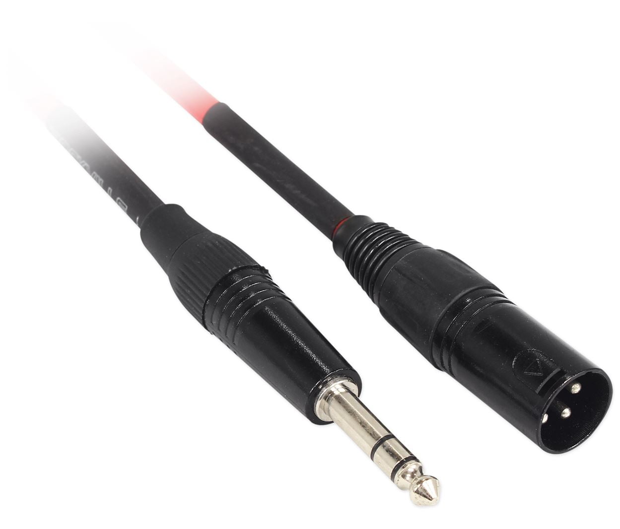 4 Rockville 30' Male REAN XLR to 1/4'' TRS Cable (2 Red and 2 Blue)