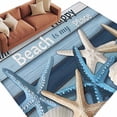 thumbnail image 2 of 6'x9' Area Rugs, Coastal Beach Indoor Outdoor Area Rug for Living Room Bedroom, Ocean Starfish Farmhouse Plank Washable Bathroom Rugs Kitchen Floor Carpet Mats Home Decor Aesthetic, 2 of 8