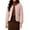 Pink, variant on Women's Solid-Color Fashionable Lightweight Down Cotton-Padded Jacket, Warm Collarless Quilted Coat for Easy Comfort and Minimalist Style,Black,M