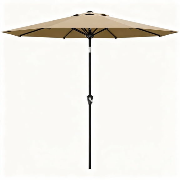Garvee 10 feet Outdoor Patio Umbrella, with Push Button Tilt & 8 Sturdy Ribs, Brown