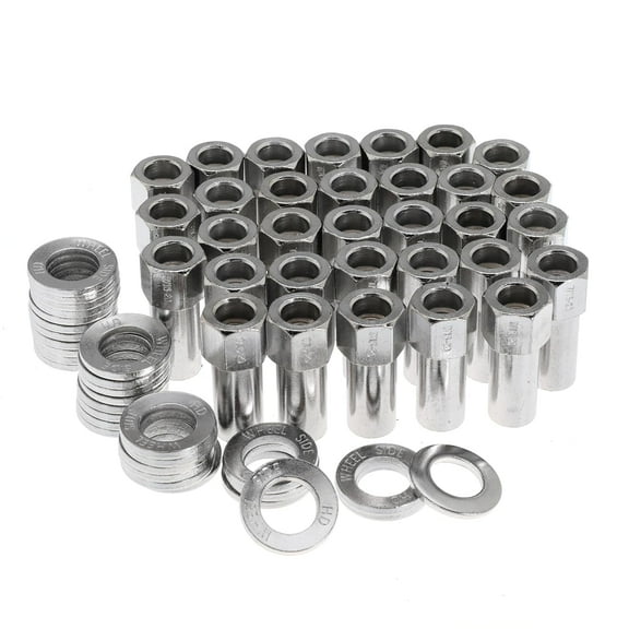 7/16"-20 Wheel Lug Nut for Cragar for SST Mag with Center Washer Open Ended, 13/16” Hex 2.01” Total Length (24Set)