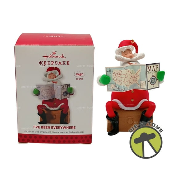 I've Been Everywhere Santa Hallmark Keepsake Ornament With Sound 2013 New