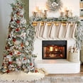 thumbnail image 2 of JM Falda para árbol de Navidad, falda de árbol blanca de punto grueso de 48 pulgadas, faldas rústicas para árbol de Navidad para decoración navideña JM, 2 of 5