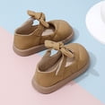 thumbnail image 5 of Toddler Girl Mary Jane Dress Shoes with Bow Flower Girl Shoes Little Girl School Uniform Shoes for Wedding Party Khaki 23, 5 of 6