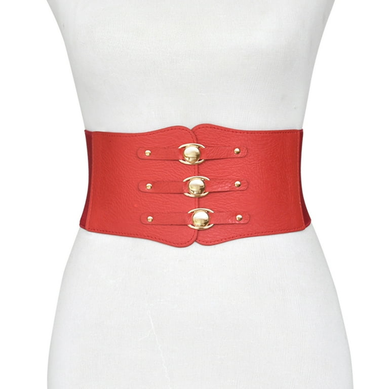 1PC Belt Red Women Corset Belt Wide Leather Waist Belt for  display picture 2