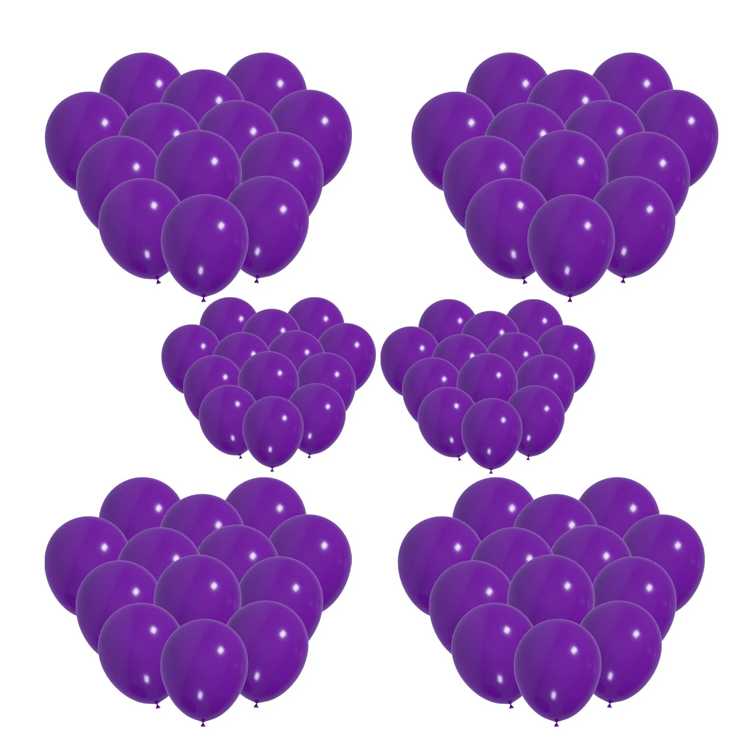 100 Pcs 12/10 Inch Different Sizes Dark Purple Party Balloons, Wedding, Birthday Party,Valentine
