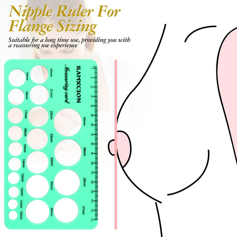 Nipple Ruler For Flange Sizing Measurement Tool , Silicone & Soft Flange Size  Measure For Nipples, Breast Flange Measuring Tool Breast Pump Sizing Too