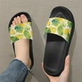 thumbnail image 3 of Psesaysky Women's Summer Sandals with Lemon Pattern Outdoor Slip-on Flexible Lightweight Slippers for Beach Swimming Pool Bathroom Black Sole Size 8.5, 3 of 7