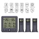 thumbnail image 1 of Termohigrómetro inalámbrico digital para interiores y exteriores con 3 sensores remotos, retroiluminación de 98 pies/ 30 m y calibración de alarma, 1 of 8