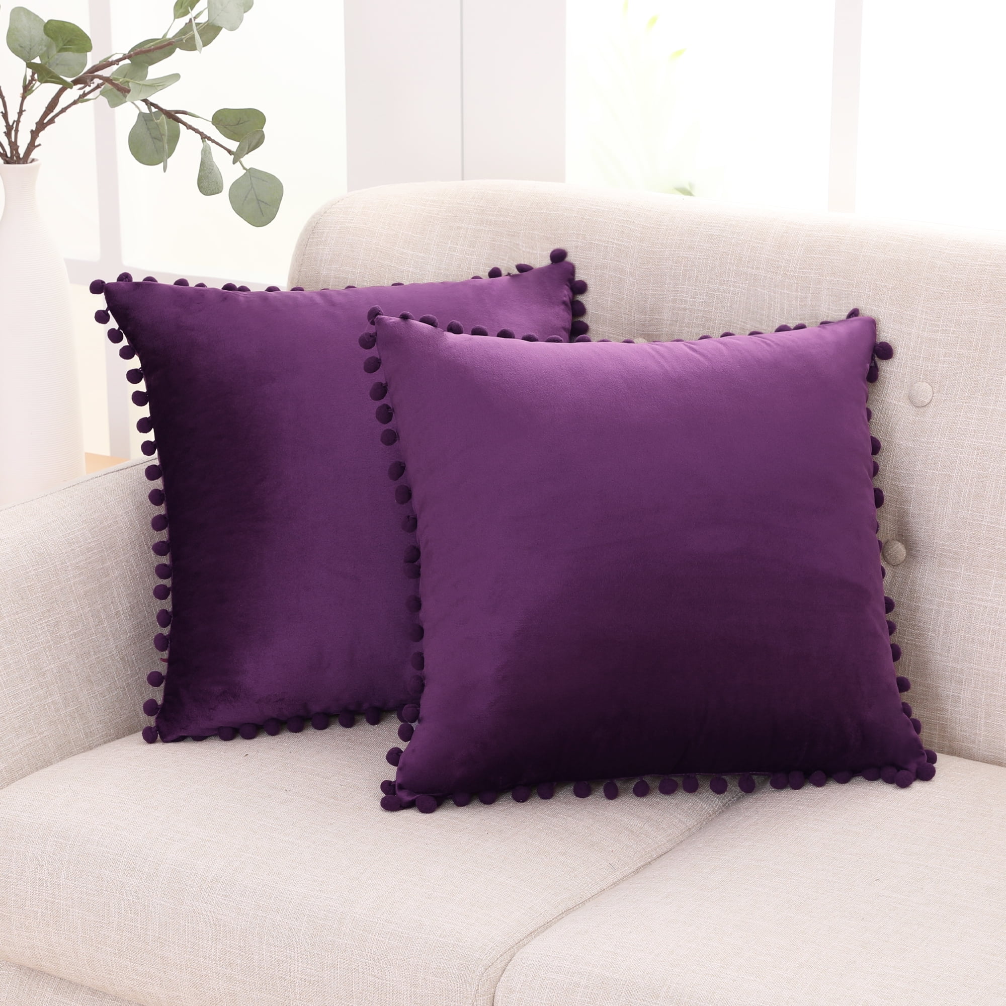 2Pcs CaliTime Bolster Pillows Shells Lines Home Sofa Decor Cushion Covers 12x20" 