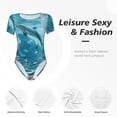 thumbnail image 4 of Balery Underwater Dolphin Scene Body de cuello redondo de manga corta para mujer Tops de manga corta Tops básicos-Medium, 4 of 7