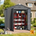 thumbnail image 7 of AECOJOY 6' x 4' Outdoor Metal Storage Shed with Lockable Door for Backyard in Dark Gray, 7 of 7