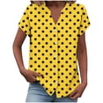 thumbnail image 2 of Ounisa Women's Loose V Neck Button Placket Drop Shoulder Sleeve Allover Print Casual Breathable Blouse, 2 of 5