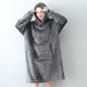 thumbnail image 1 of Sweat Capuche Femme Moyenne Longue Sherpa Peluche Grande Poche Frontale Sudadera con capucha Aux Adultes, Hommes, Femmes, Adolescents Super Doux, Chaud Et Conforta, 1 of 5